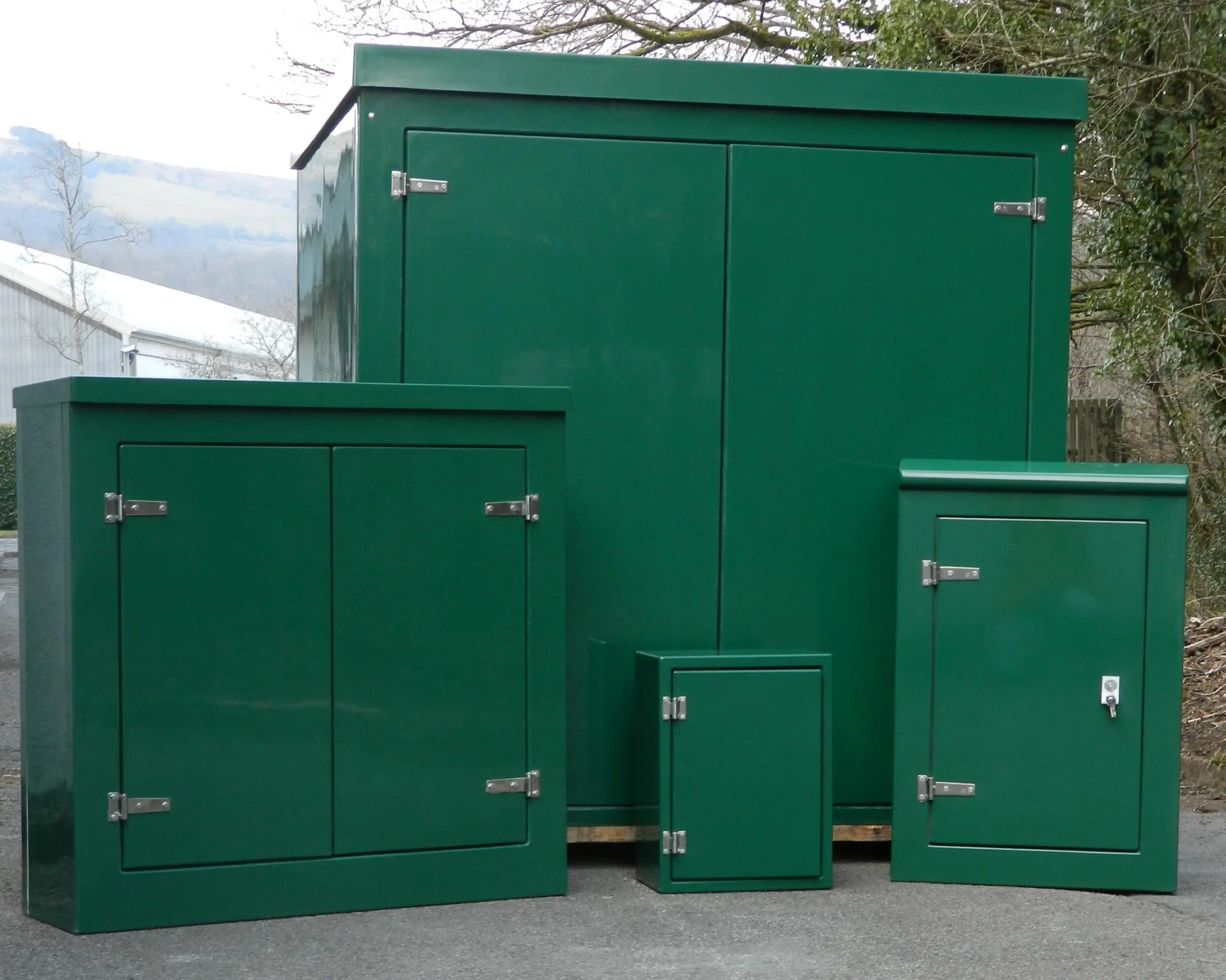 collection of glass reinforced plastic grp cabinets