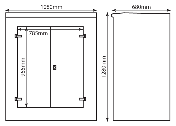 CR7 GRP double-door cabinet